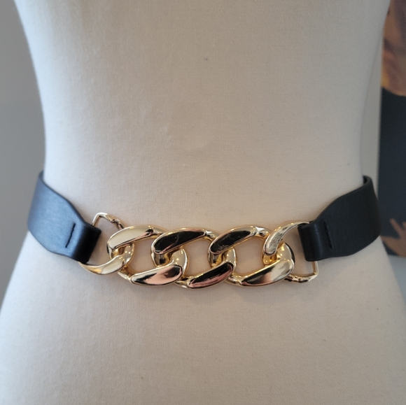 Accessories - 3/$30 Gold and Black Chain Belt